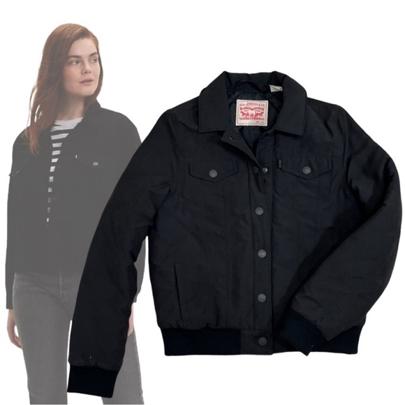Women’s Levi's Original Trucker Black Quilted Insulated
Softshell Jacket - Picture 5 of 11